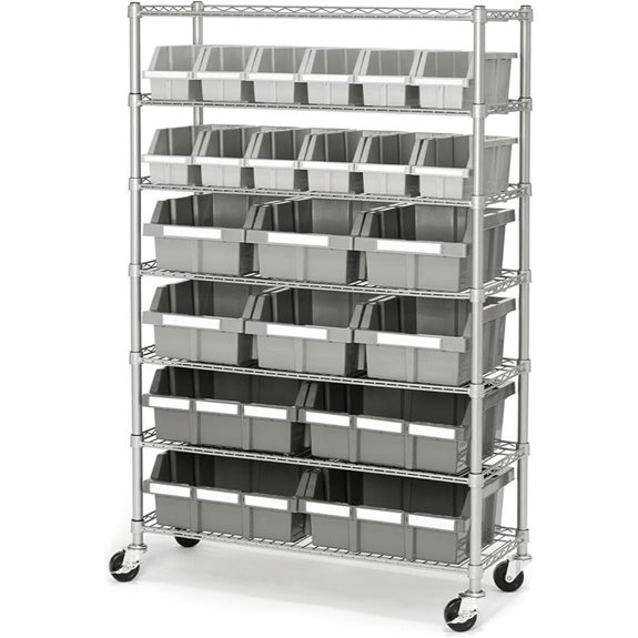 Seville Classics 7-Tier NSF Bin Storage Rack