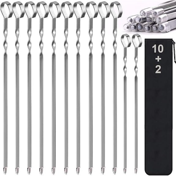 17 Stainless Steel Kabob Skewers (12 Pack)