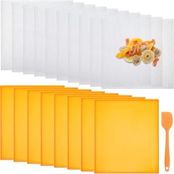 Thenshop Silicone Dehydrator Mats & Baking Scraper Set