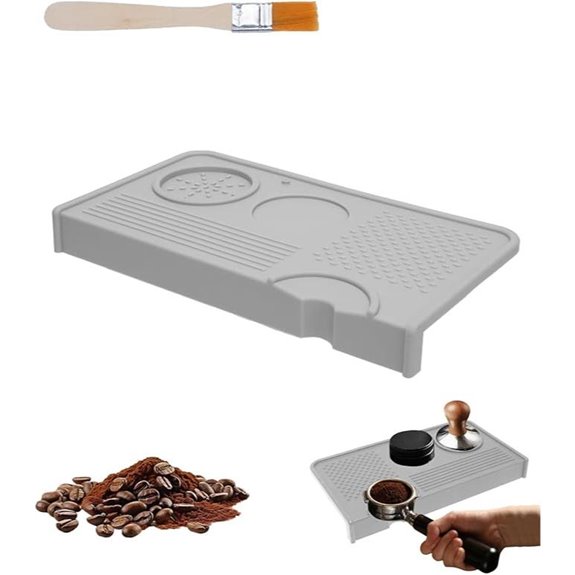 Upgraded Silicone Tamping Mat & Brush for Espresso