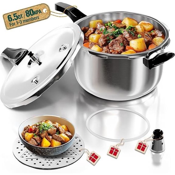WantJoin 6.5 Qt Stainless Steel Pressure Cooker