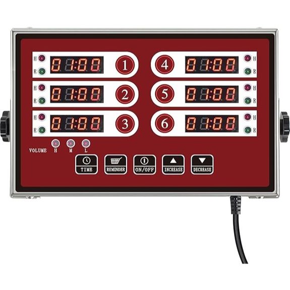 6-Channel Digital Kitchen Timer with Loud Alarm