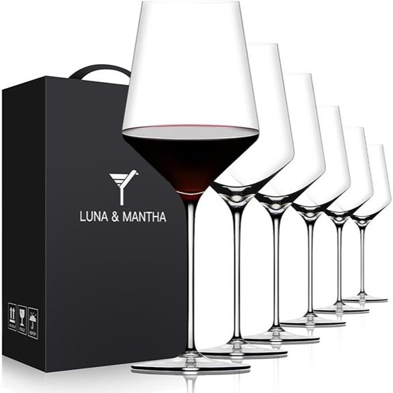 OJA 6-Pack Crystal Red Wine Glasses