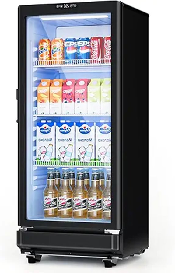 6 Cu.Ft Commercial Beverage Refrigerator with Glass Door