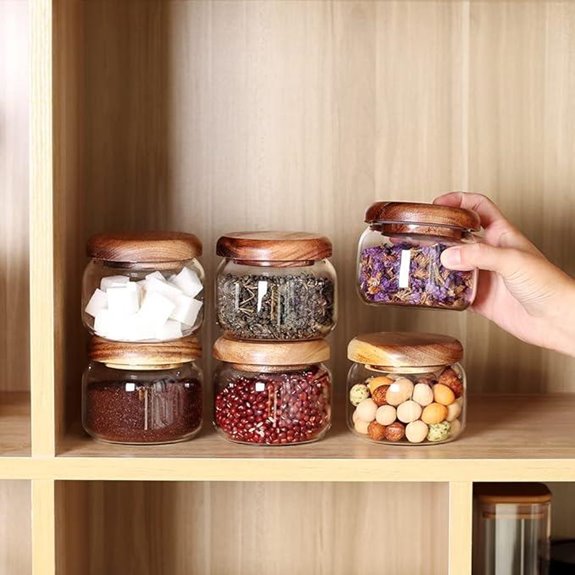 SAIOOL 6-Pack Glass Spice Jars with Airtight Lids