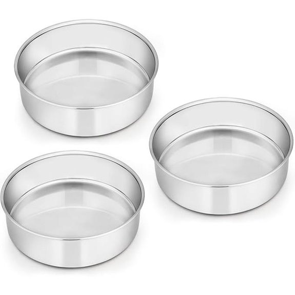 E-far 6-Inch Stainless Steel Cake Pan Set