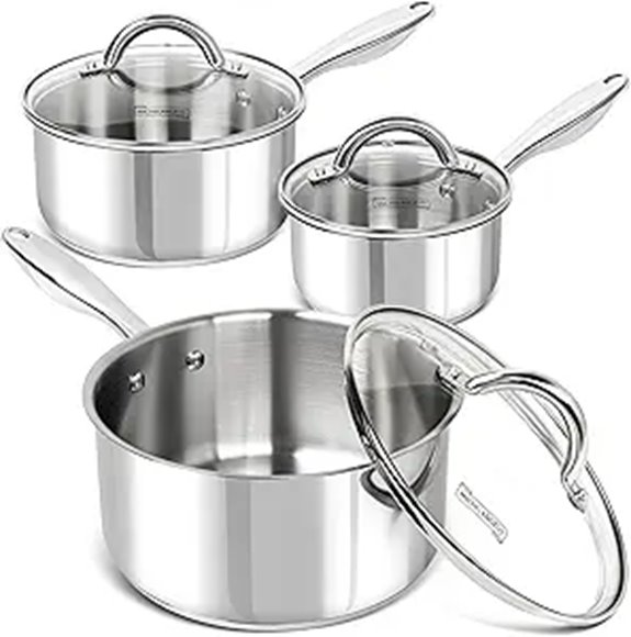 Michelangelo 6-Piece Stainless Steel Saucepan Set