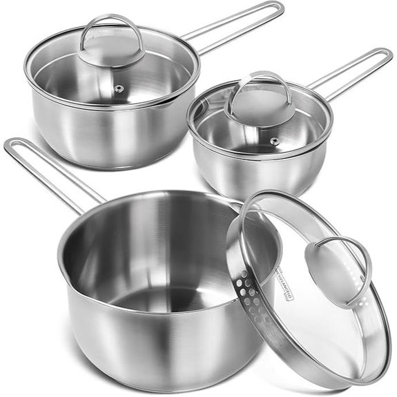 Michelangelo Stainless Steel Saucepan Set (6 Pieces)