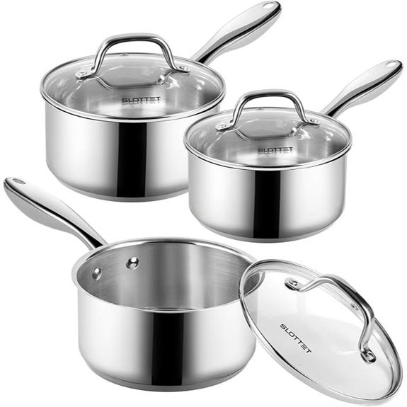 Stainless Steel Sauce Pan Set with Lids (6 pcs)