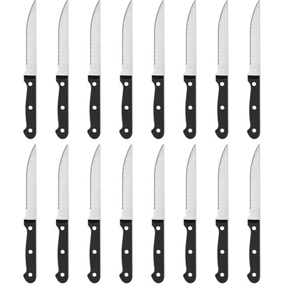 BEWOS 16-Piece Stainless Steel Steak Knife Set
