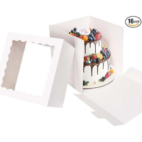Moretoes 16 Pack Cake Boxes with Windows