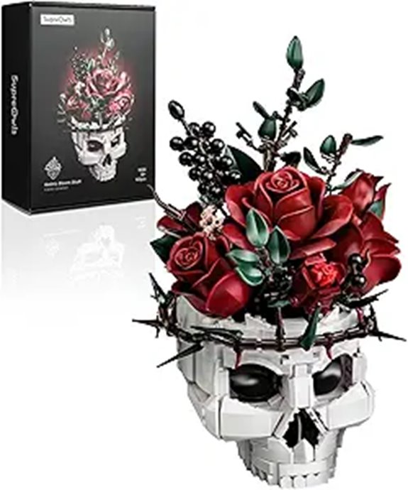 iATOM Skull Roses Bouquet Building Set for Adults
