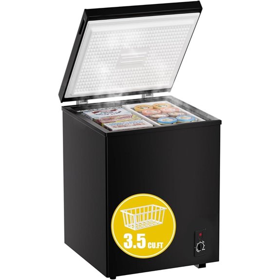 Compact 3.5 Cu Ft Chest Freezer with Adjustable Temp