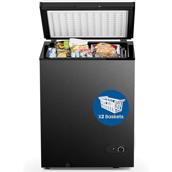 Compact Chest Freezer 3.5 Cu Ft with Baskets