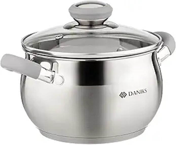 Daniks 2-Quart Stainless Steel Stock Pot with Lid