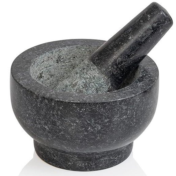 Maxam 5-Inch Granite Mortar and Pestle Set