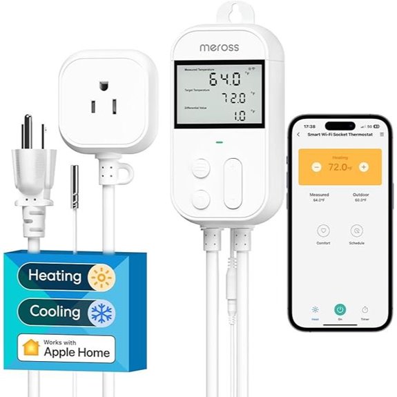 Meross Smart Wi-Fi Thermostat Outlet for Home Automation