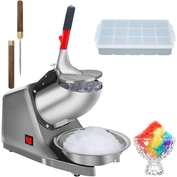 Snow Cone Machine with Ice Pick & Cube Tray