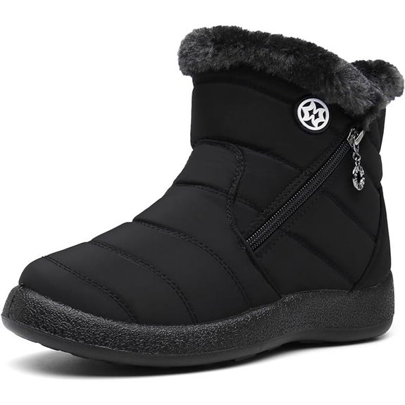 Hsyooes Women's Warm Fur-Lined Waterproof Snow Boots