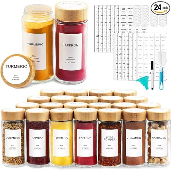 AISIPRIN Spice Jars Set with Labels and Accessories
