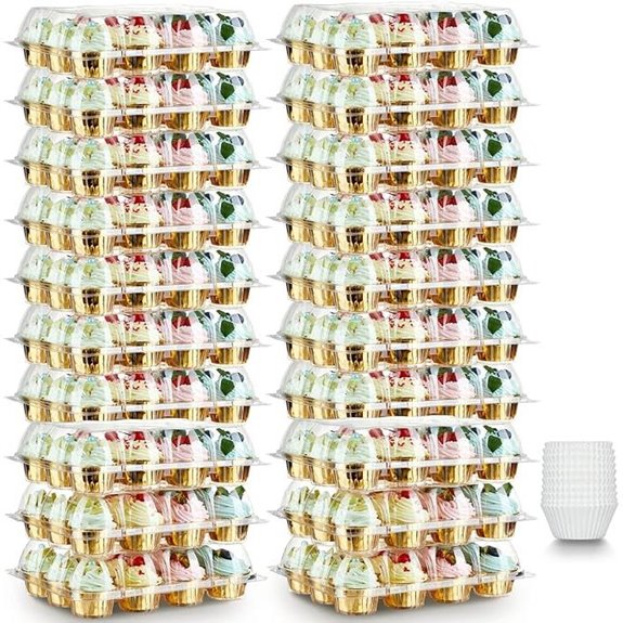 12 Pack Stackable Cupcake Carriers with Liners