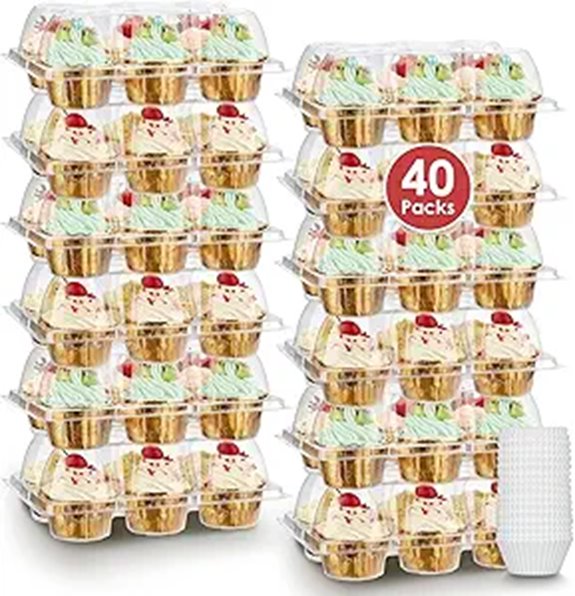 Stackable Cupcake Containers with 240 Liners