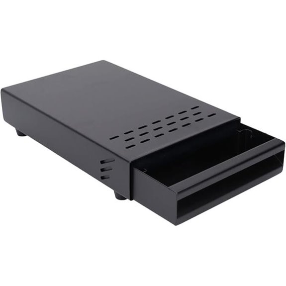Stainless Steel Coffee Knock Box with Drawer and Non-Slip Feet