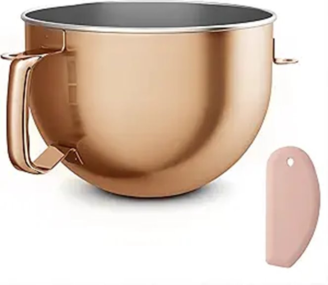 Copper Stainless Steel 6 Quart Mixing Bowl for KitchenAid