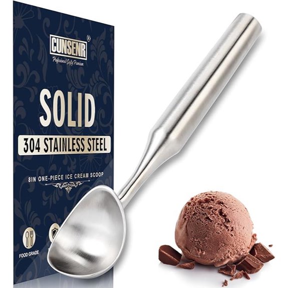 Stainless Steel Ice Cream Scoop with Ergonomic Handle