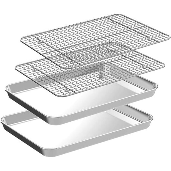 CEKEE Stainless Half Sheet Pans with Racks (2 Sets)