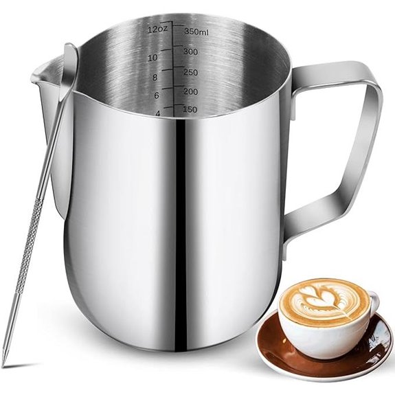 Stainless Steel Milk Frothing Pitcher with Decorating Pen