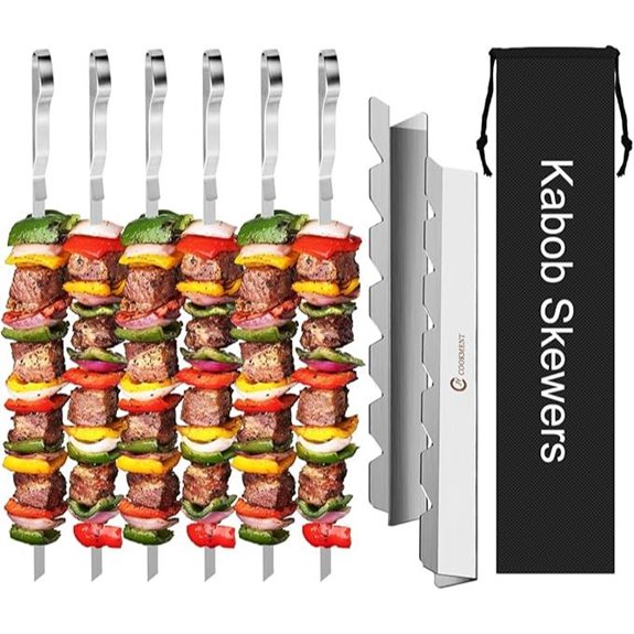 Stainless Steel BBQ Skewers with Storage Rack (9 pcs)