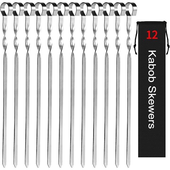 Stainless Steel 14 BBQ Skewers (12-Pack)