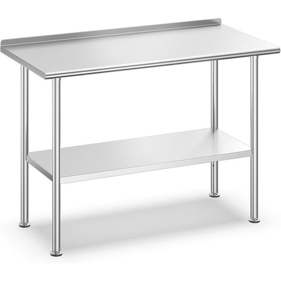 All-Stainless Steel Prep Table with Adjustable Shelf