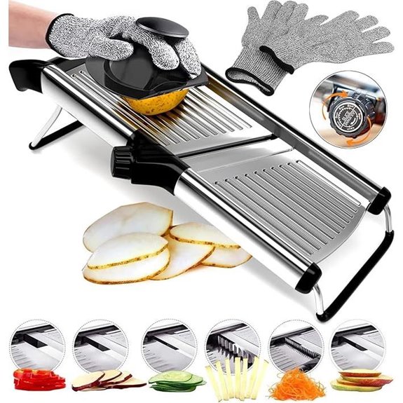 Medove Stainless Steel Mandoline Slicer with Adjustable Settings