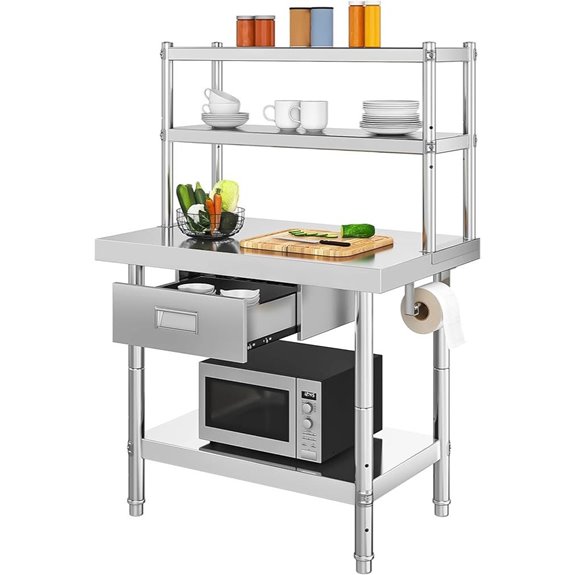YITAHOME Stainless Steel Adjustable Work Table