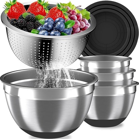 Stainless Steel Mixing Bowls with Airtight Lids Set