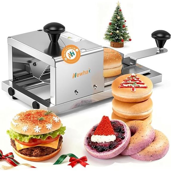 Newhai Bagel and Bun Slicer with Stainless Steel Blade