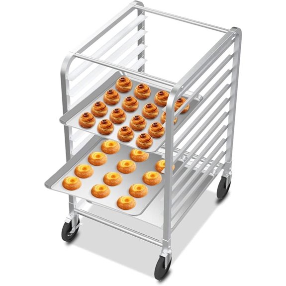 10-Tier Stainless Steel Bakery Food Cart with Wheels
