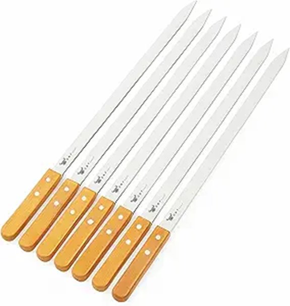 G & F Stainless Steel BBQ Skewers with Handles