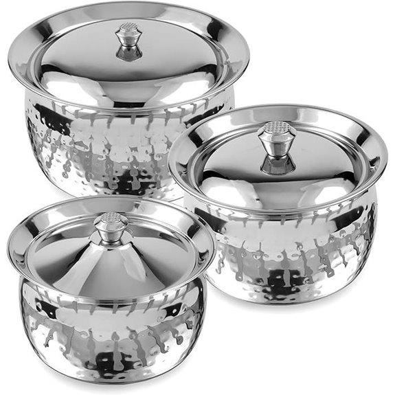 Stainless Steel Biryani Handi Set (Multiple Sizes)