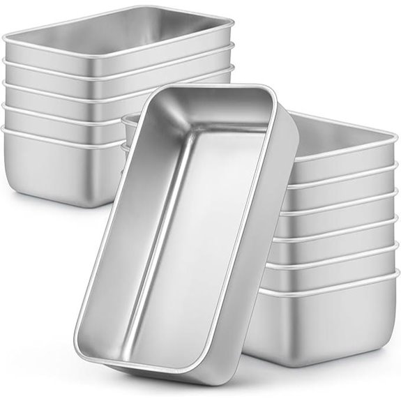LIANYU 12-Piece Stainless Steel Bread Loaf Pans Set
