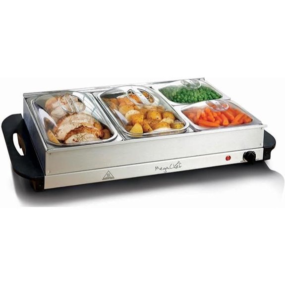 MegaChef Stainless Steel Buffet Food Warmer with Trays