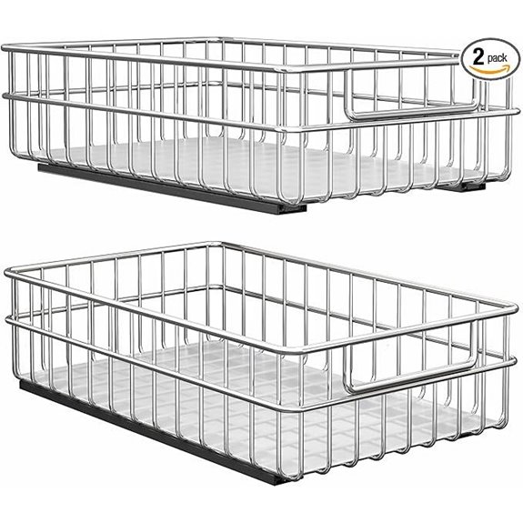 Stainless Steel Pull-Out Cabinet Organizer (2-Pack)