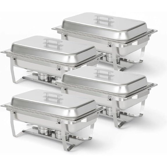 Alpha Living 4 Pack Stainless Steel Chafing Dish Set