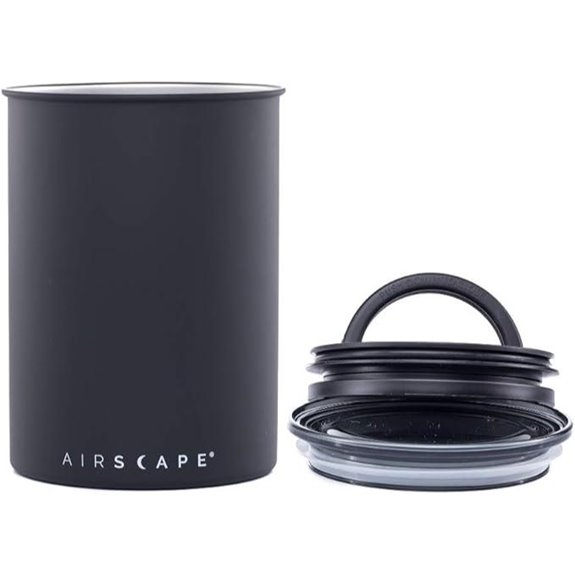 AirScape Stainless Steel Coffee Canister (Medium Matte Black)