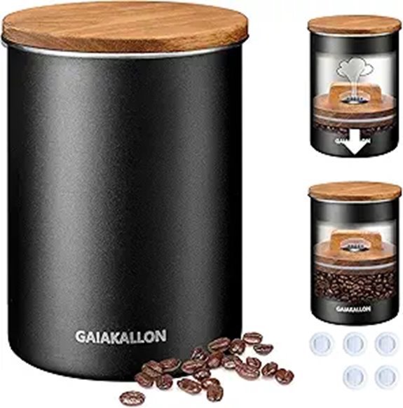 Stainless Steel 16oz Coffee Canister with Airtight Seal