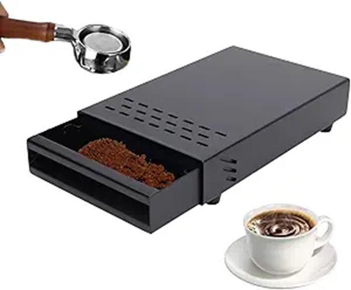 Stainless Steel Espresso Coffee Knock Box with Removable Rubber