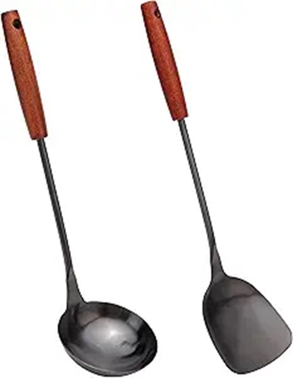 FJNATINH Stainless Steel Wok Spatula & Ladle Set
