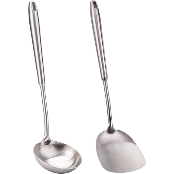 FJNATINH Stainless Steel Wok Utensil Set (2 Pieces)